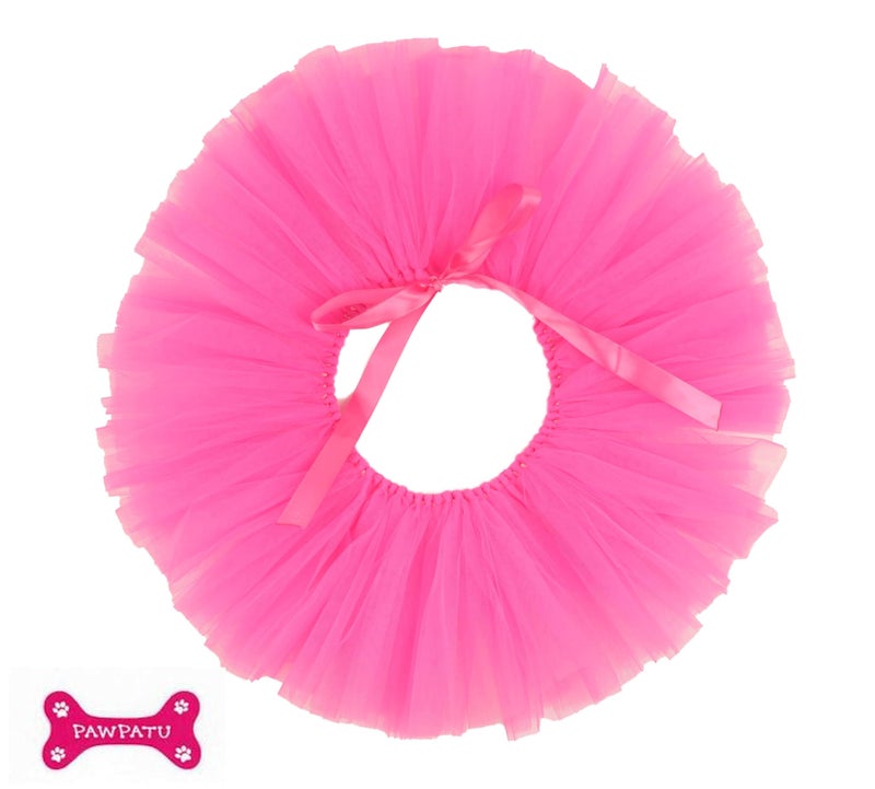 Pawpatu Handcrafted in USA Hotpink Tulle Tutu for Large Dogs - Image 1